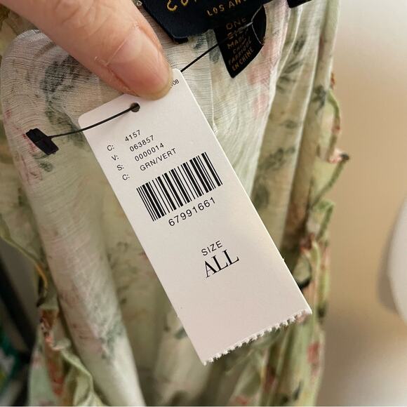 NWT ANTHROPOLOGIE Current Air Green Duster Floral Boho Style Spring Summer - Picture 6 of 8